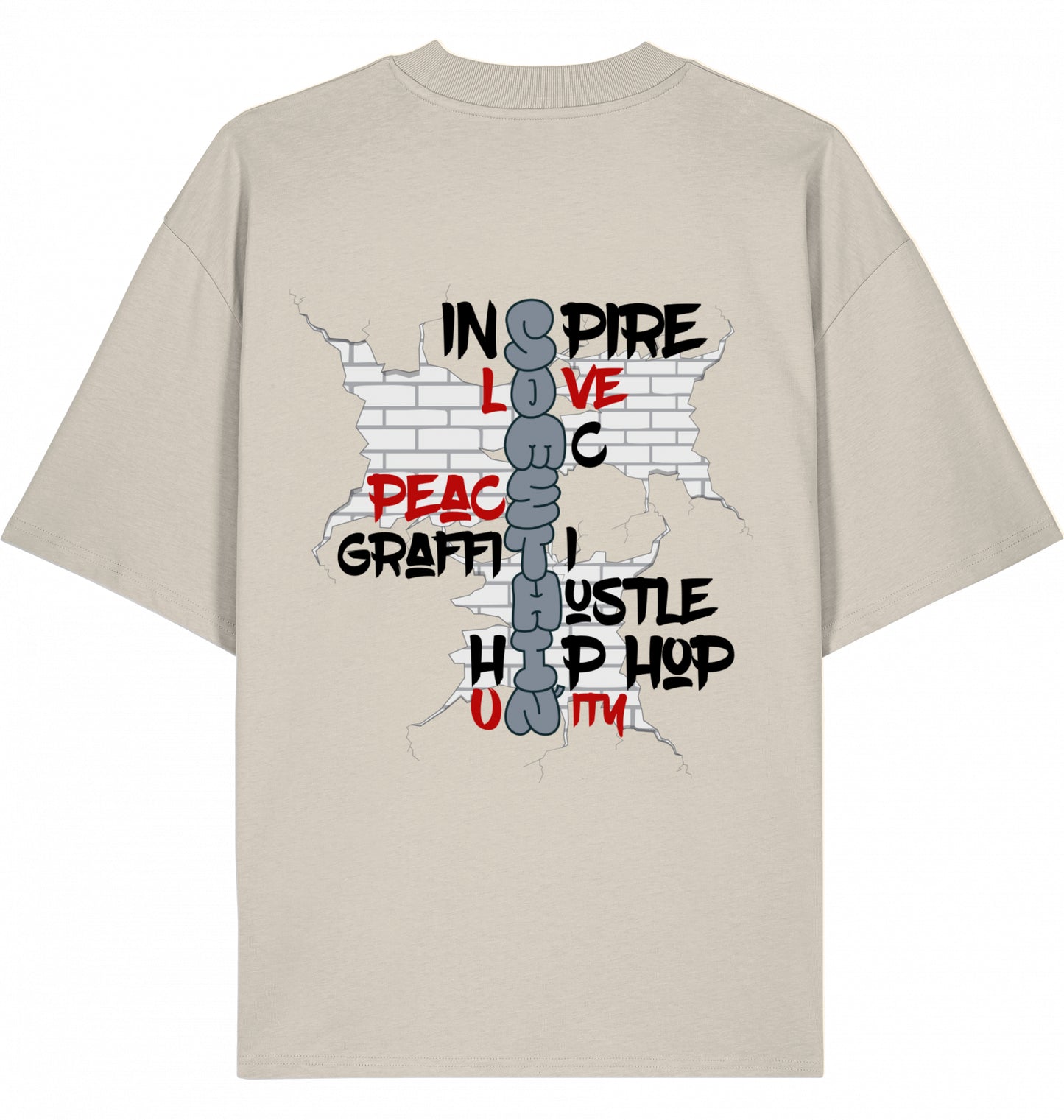Brickwall Hustle Oversized Graffiti T-Shirt