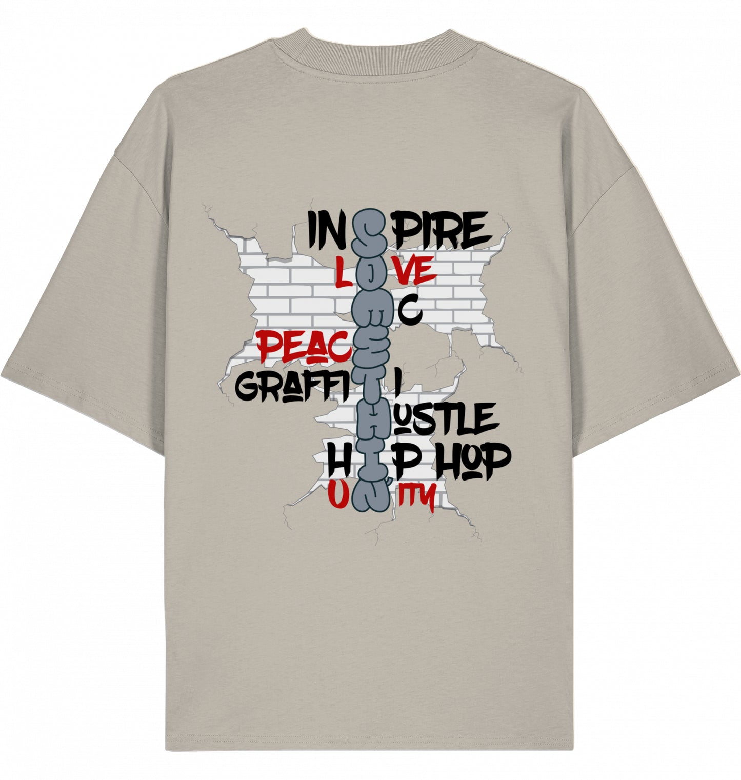 Brickwall Hustle Oversized Graffiti T-Shirt