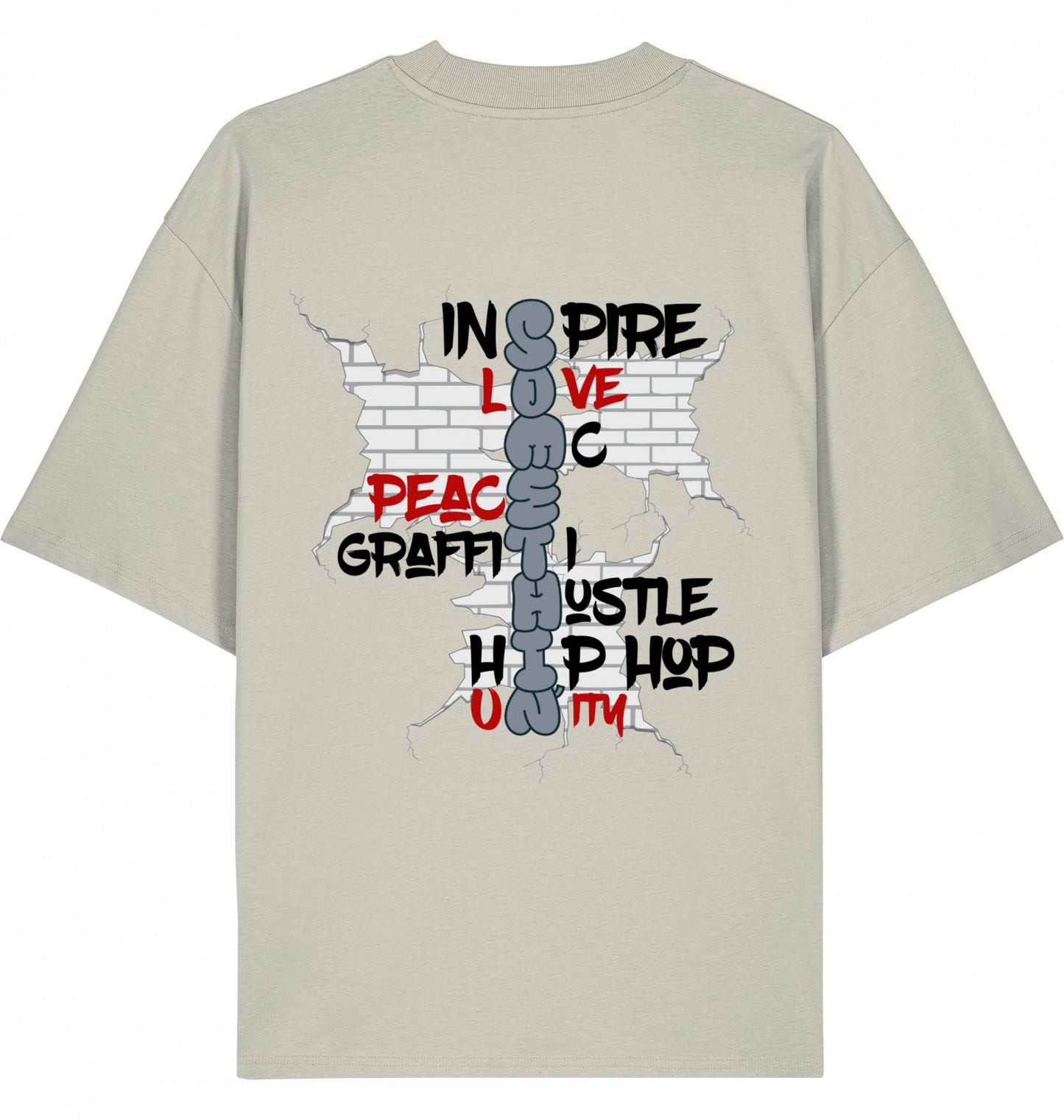 Brickwall Hustle Oversized Graffiti T-Shirt