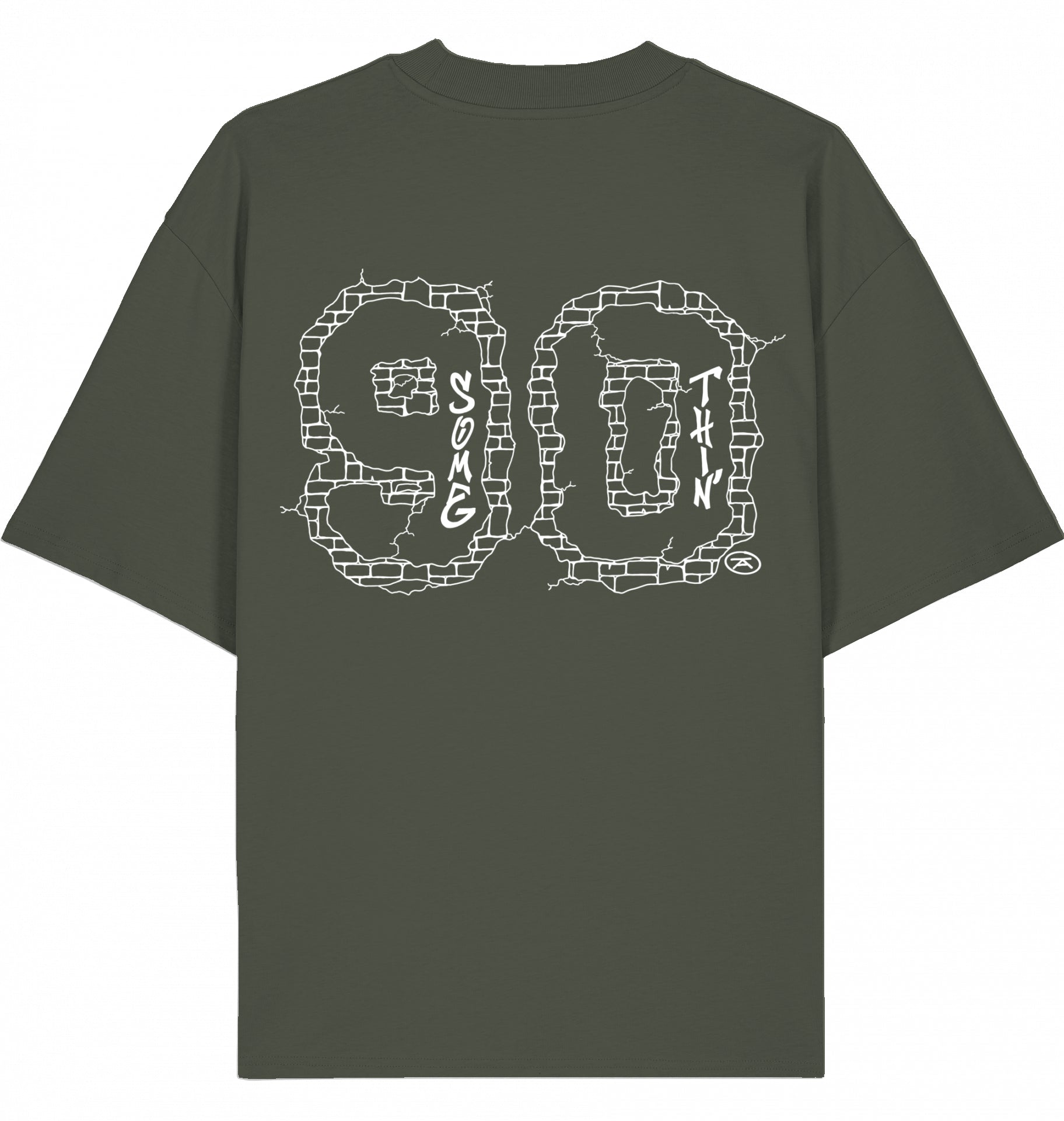 Streetwear Hip-Hop T-Shirt Concrete 90 Navy Blue, Khaki Logo Back