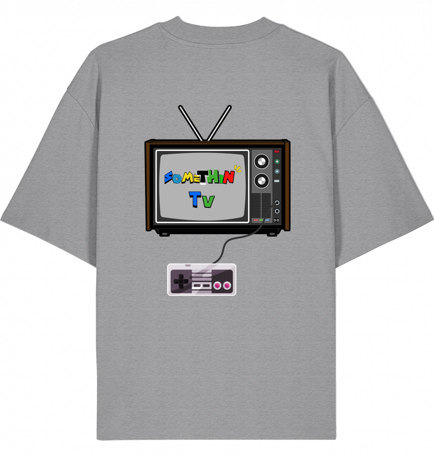  Streetwear Hip-Hop T-Shirt 90s Somethin' TV grey Back