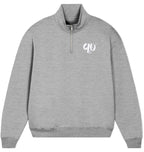Streetwear Hip Hop half zib  90s Future Vibes Militry Sweater grey front