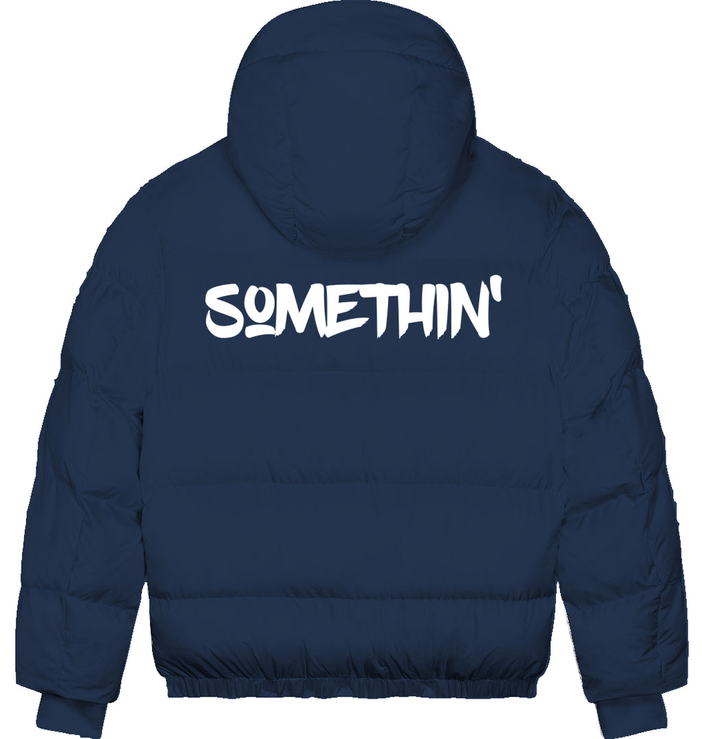 Streetwear Hip Hop Arctic Puffer Jacket Winter Jacke, navy blue back