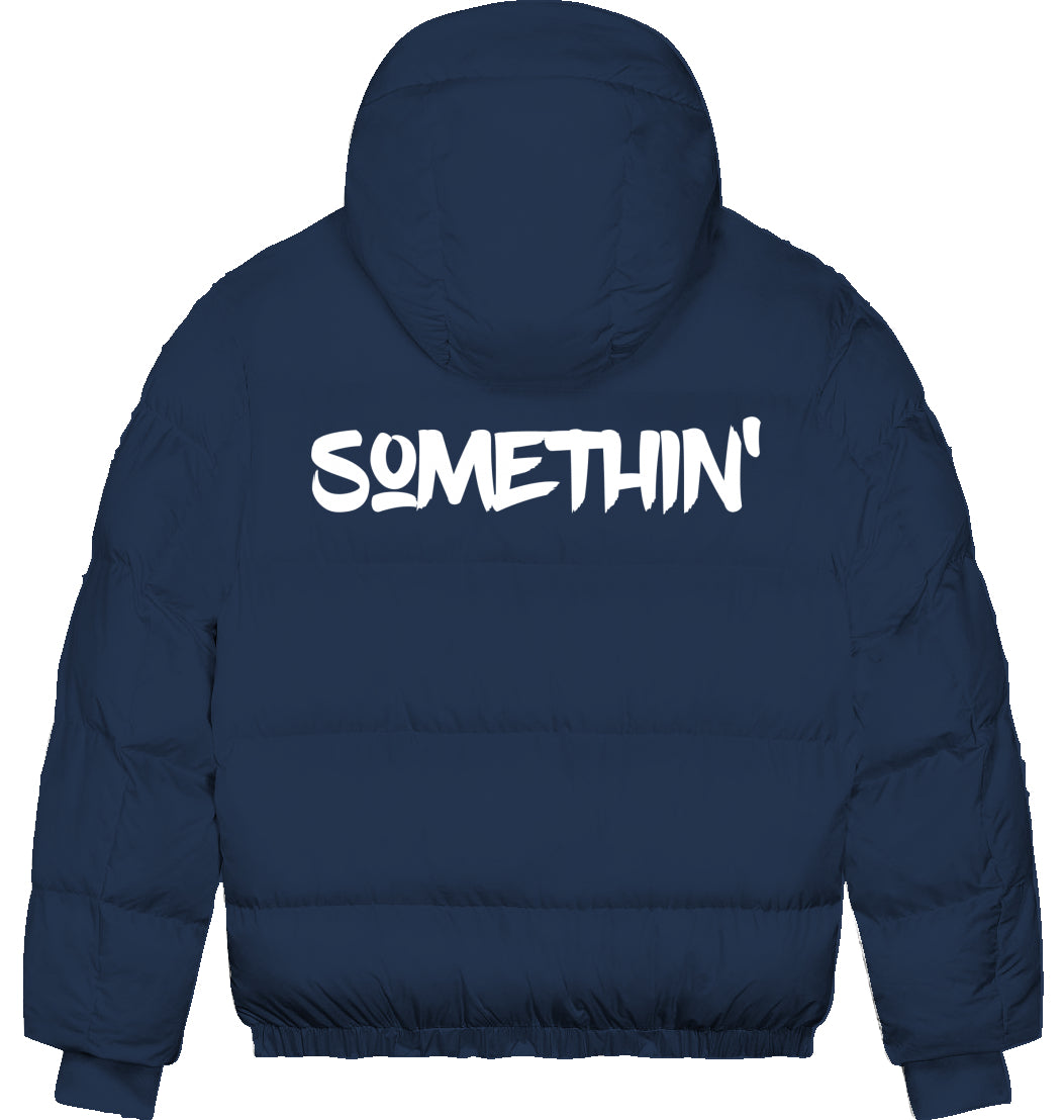 Streetwear Hip Hop Arctic Puffer Jacket Winter Jacke, navy blue back