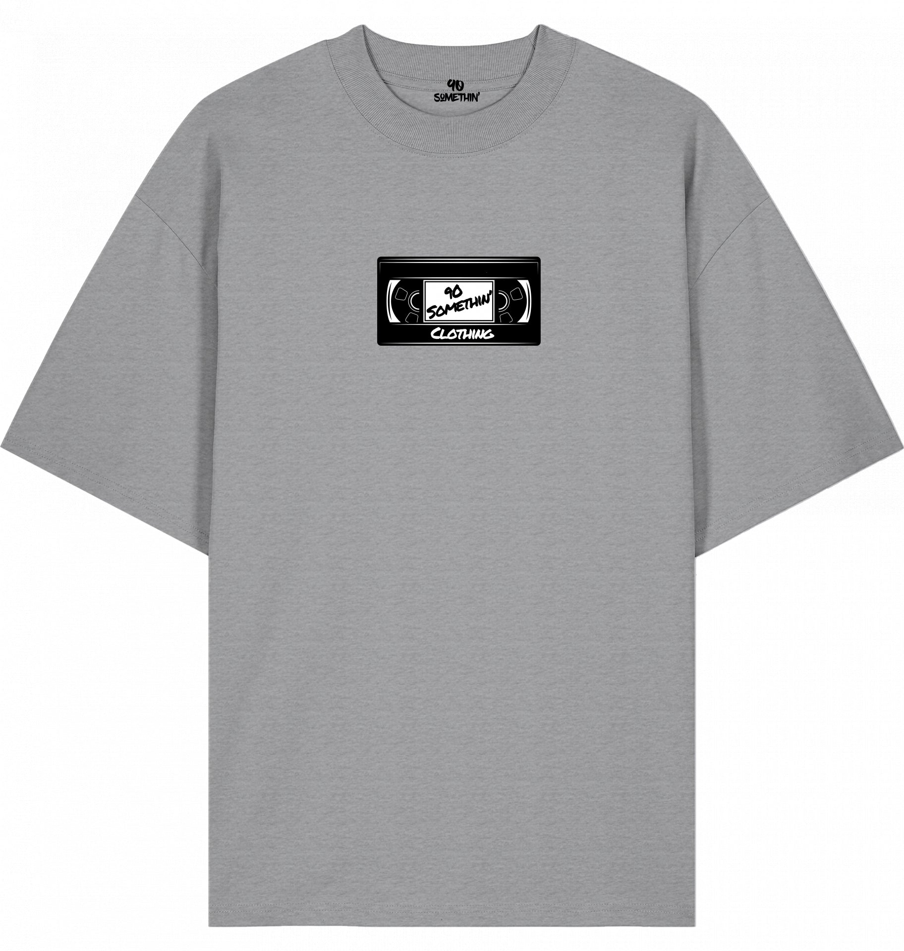 Streetwear Hip-Hop T-Shirt 90s Kassette grey Front