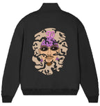 Streetwear Hip Hop half zib  90s Future Vibes Militry Sweater black back