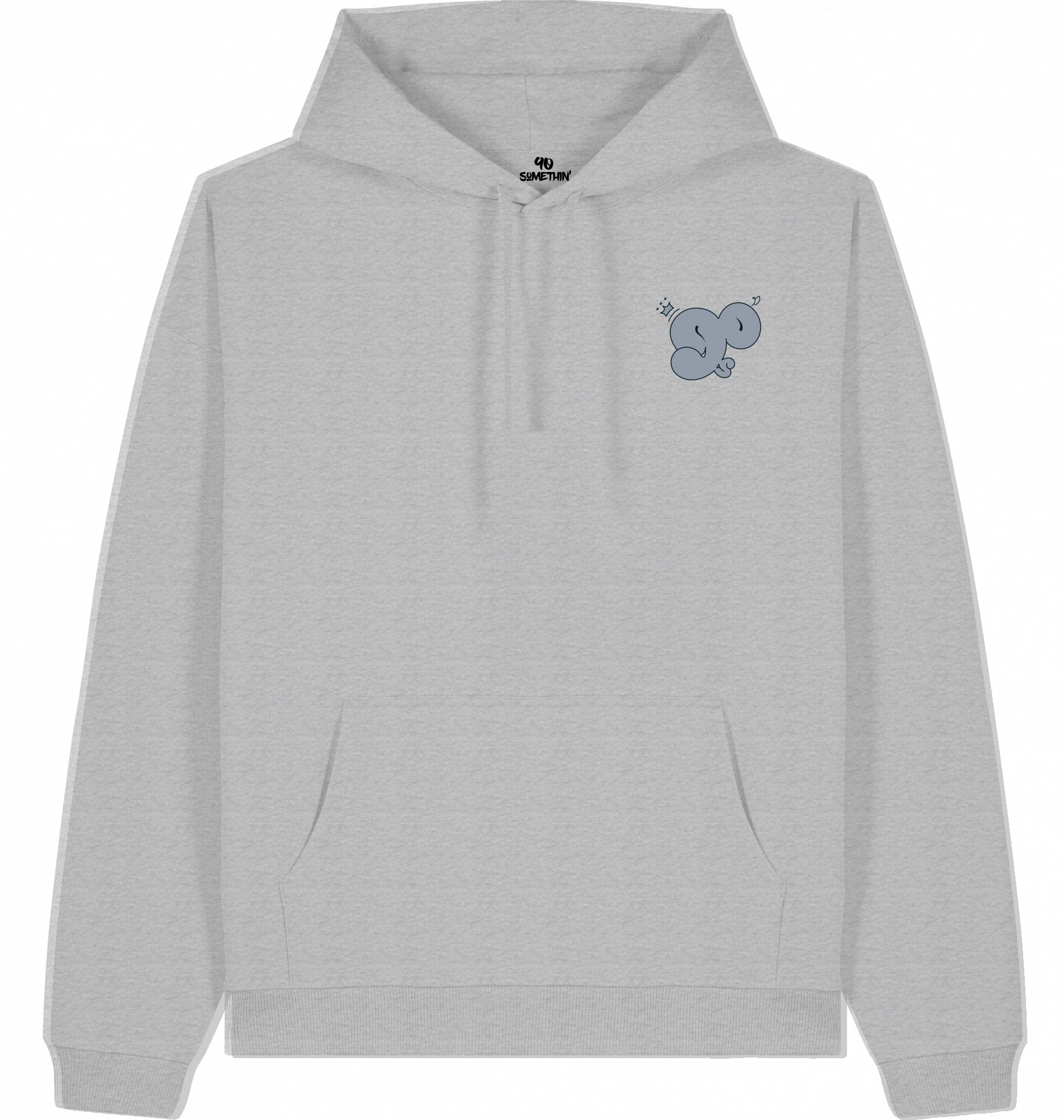 Streetwear Hip-Hop Hoodie Brickwall Hustle Grey , Front