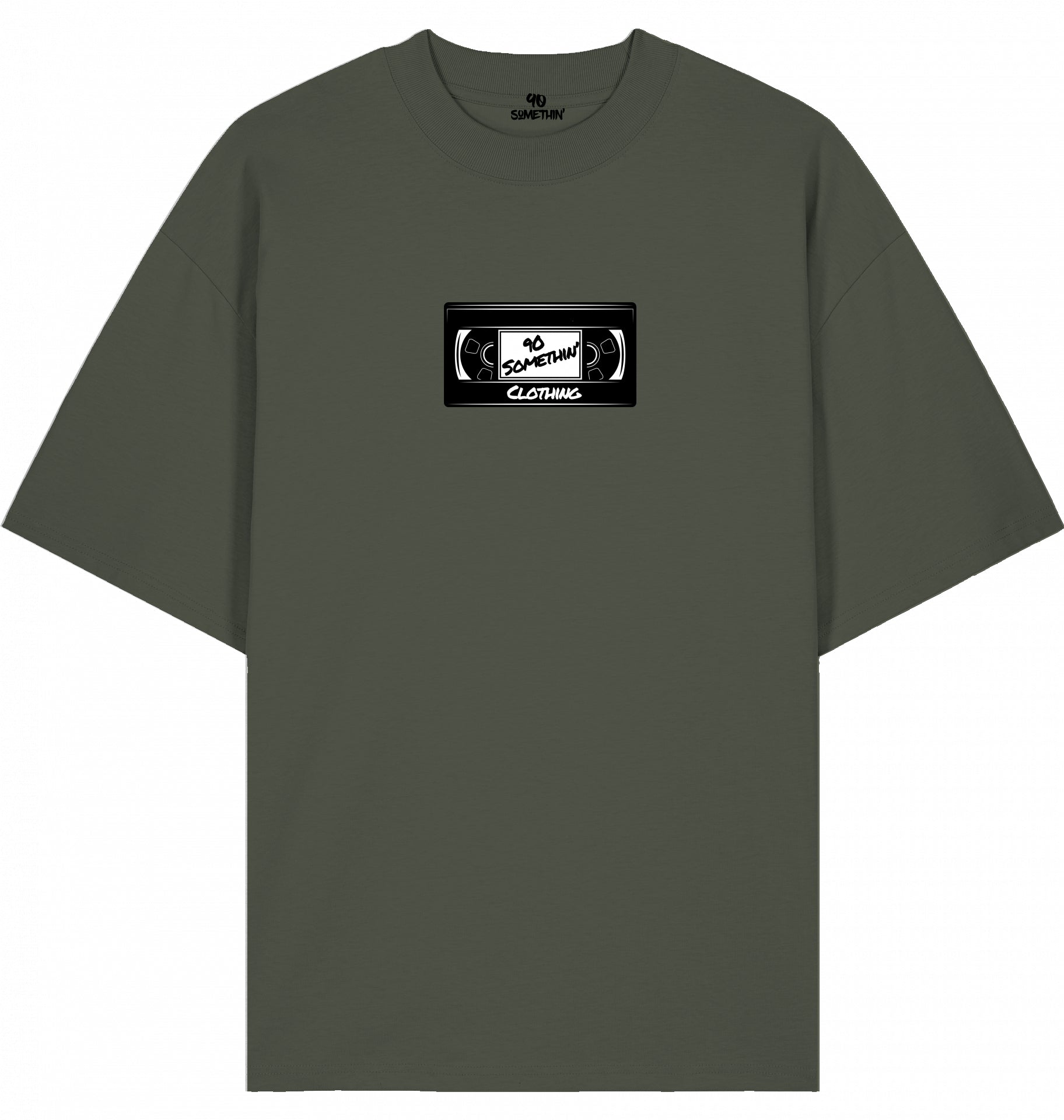Streetwear Hip-Hop T-Shirt 90s Kassette Khaki Front