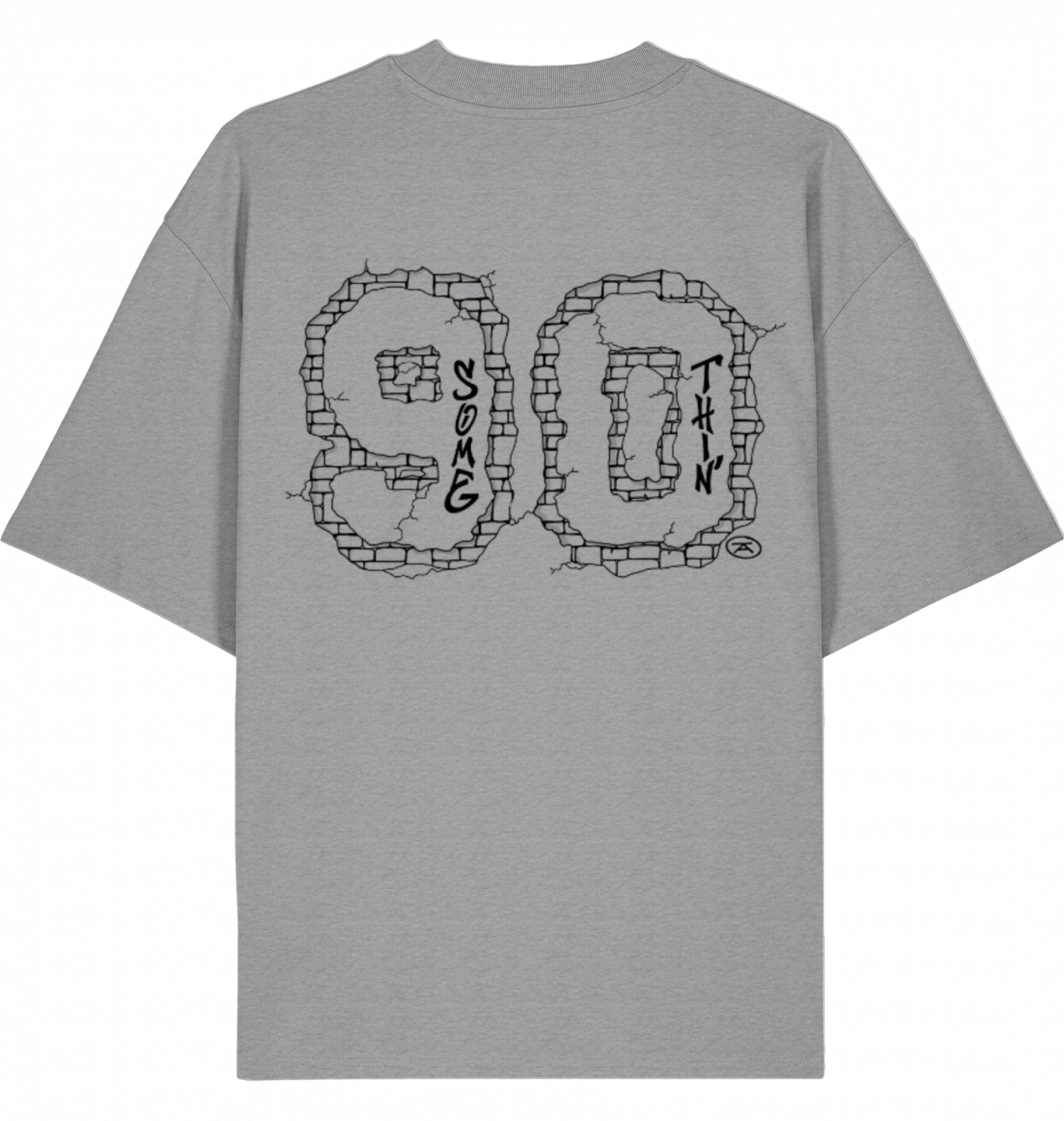Streetwear Hip-Hop T-Shirt Concrete 90 Grey Back