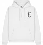 Streetwear Hip-Hop Hoodie Concrete 90 White , Black  Logo Front