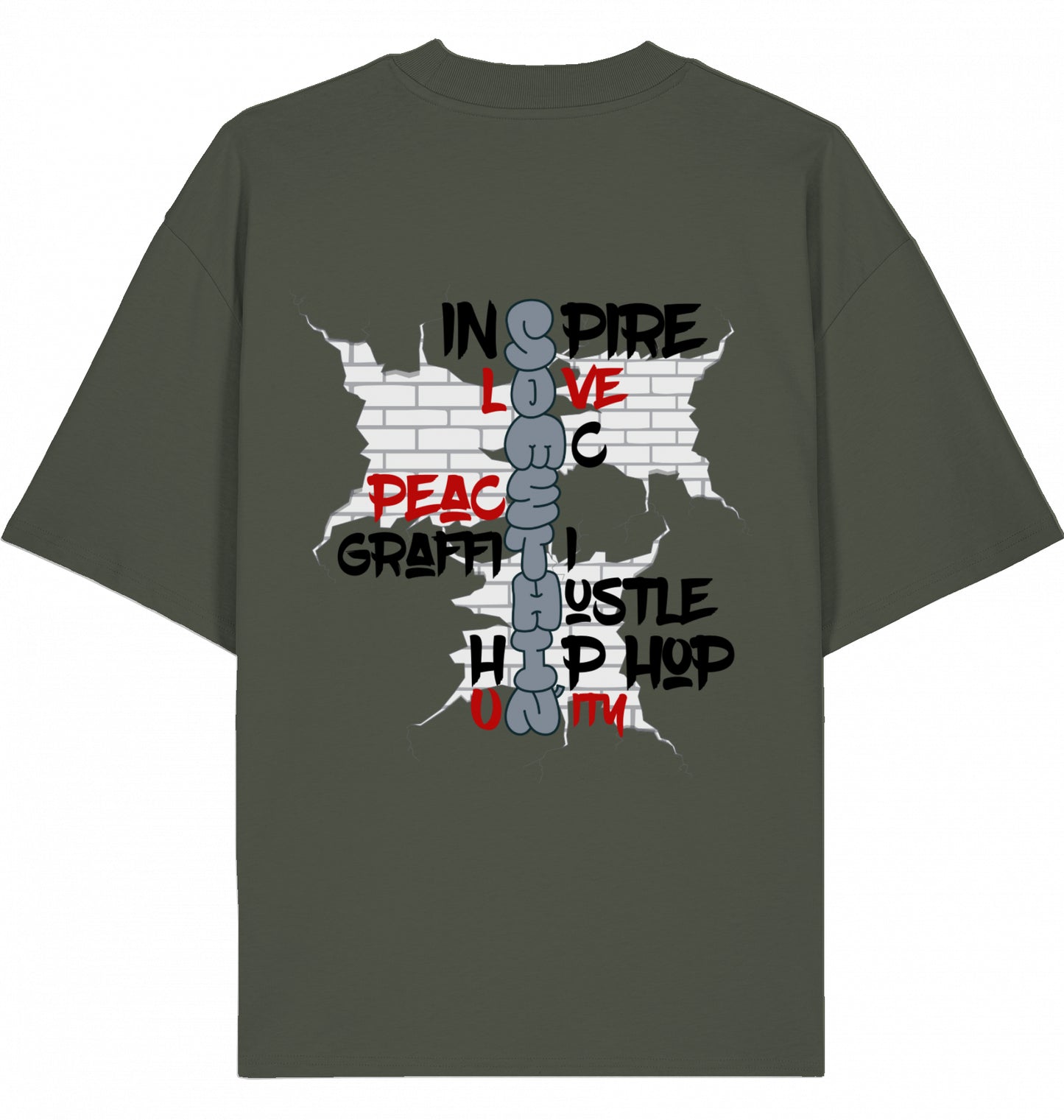 Brickwall Hustle Oversized Graffiti T-Shirt