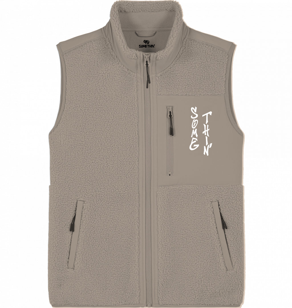 Streetwear Hip Hop 90S THROWBACK SHERPA GILET Beige