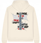 Streetwear Hip-Hop Hoodie Brickwall Hustle Cream Back
