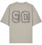 Streetwear Hip-Hop T-Shirt Concrete 90 Cream Back