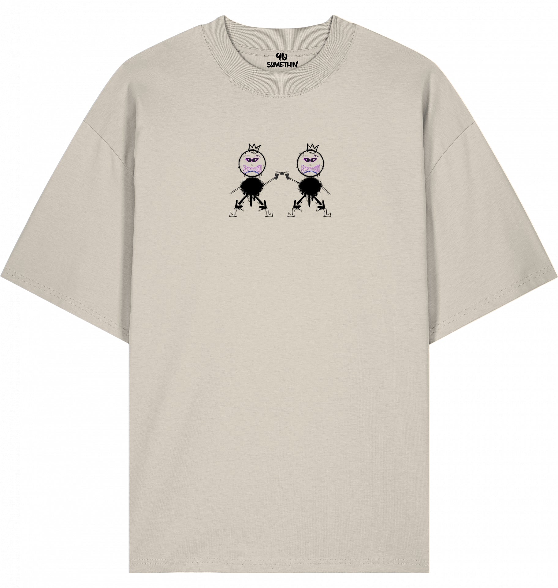 Hip-Hop T-Shirt 90 Somethin Crazzy 90 Man Stone Front