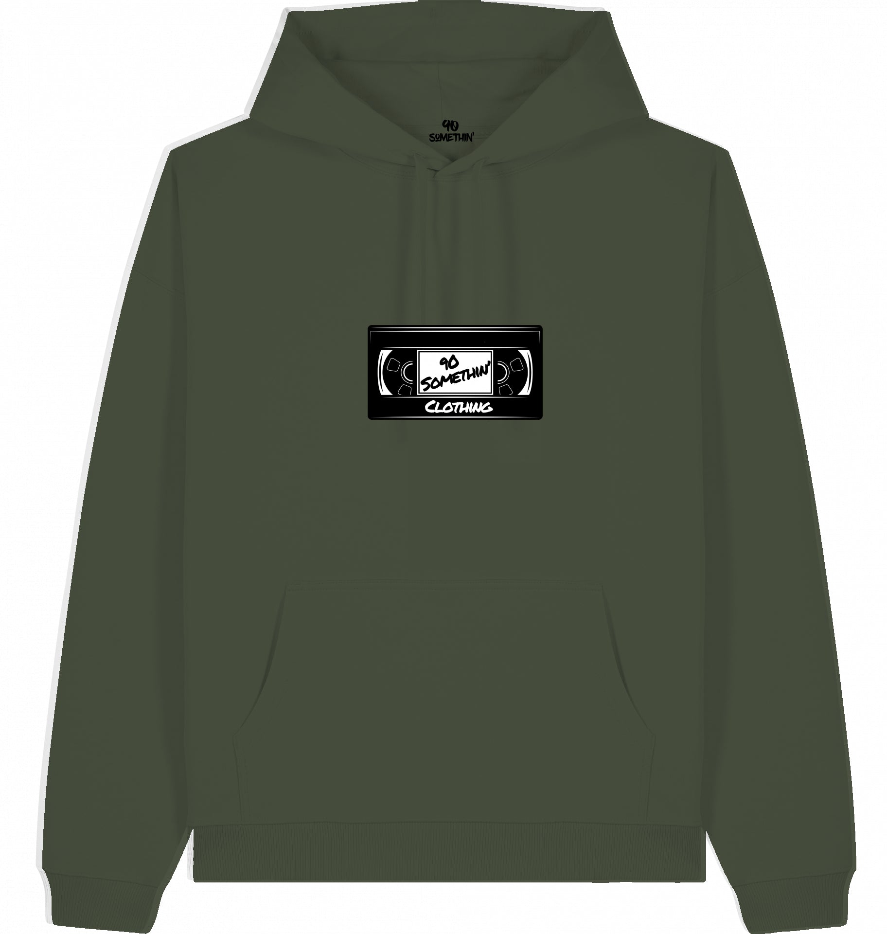 Streetwear Hip-Hop Hoodie  90s Kassette Khaki Front