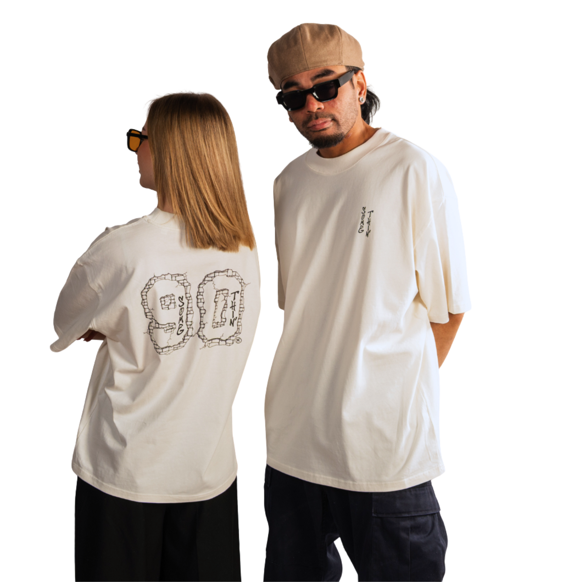 Streetwear Hip Hop T-Shirt Concrete 90 cream front
