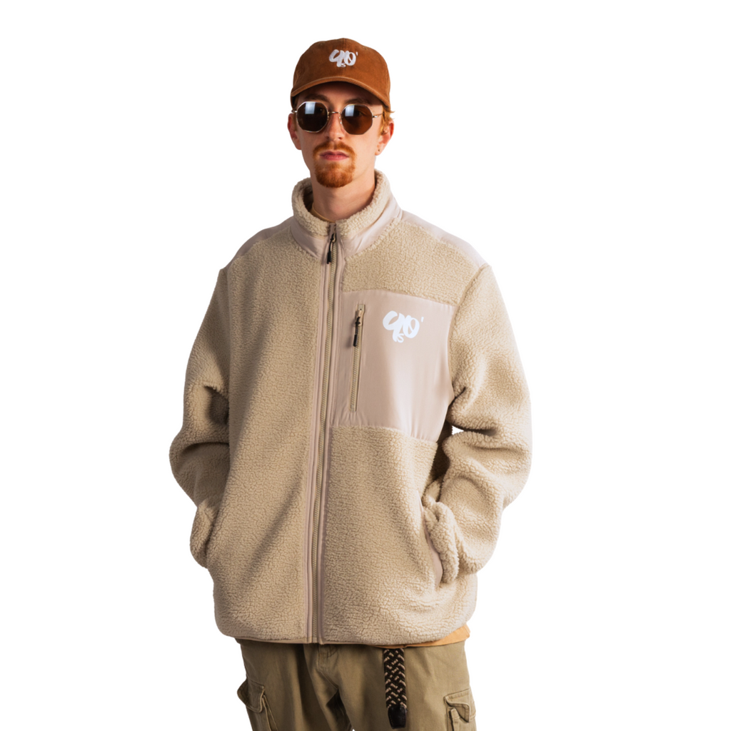 Streetwear Hip Hop Alpine Sherpa Teddy Jacke back besh Front