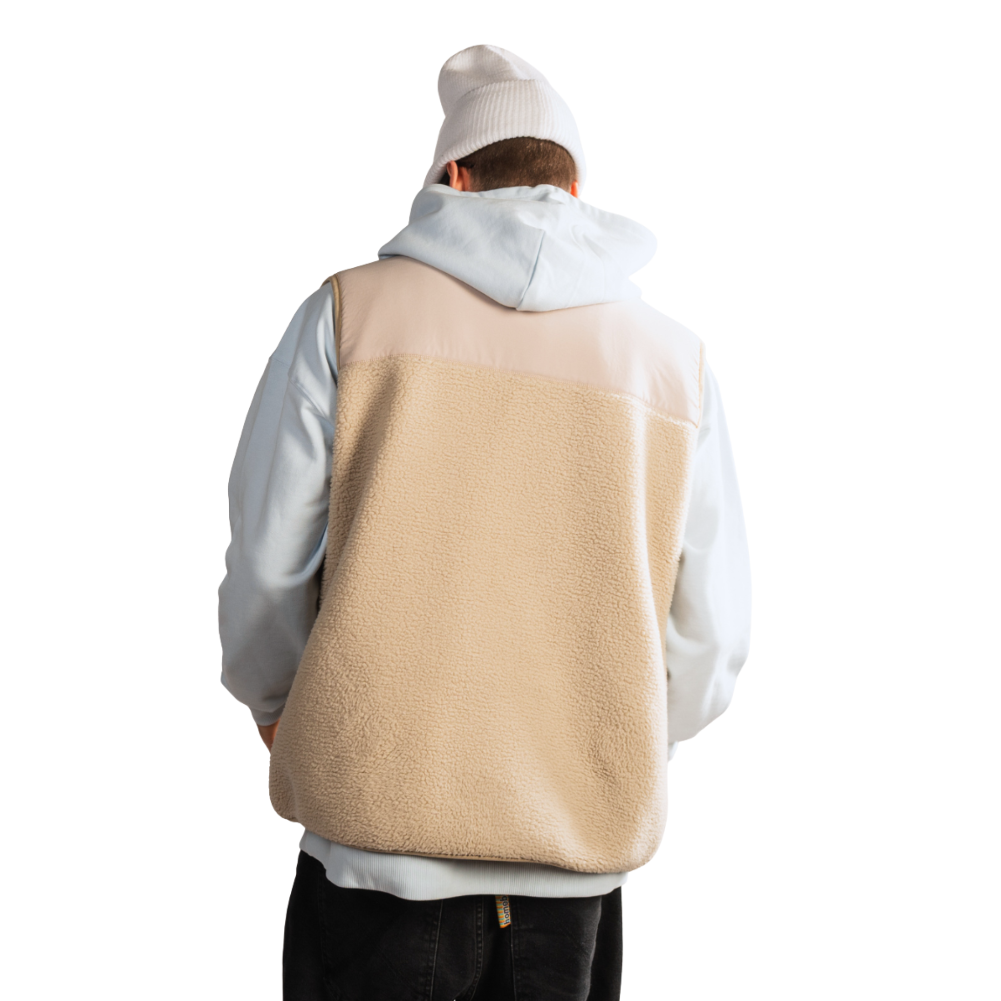Streetwear Hip Hop 90s Throwback Sherpa Gilet Back