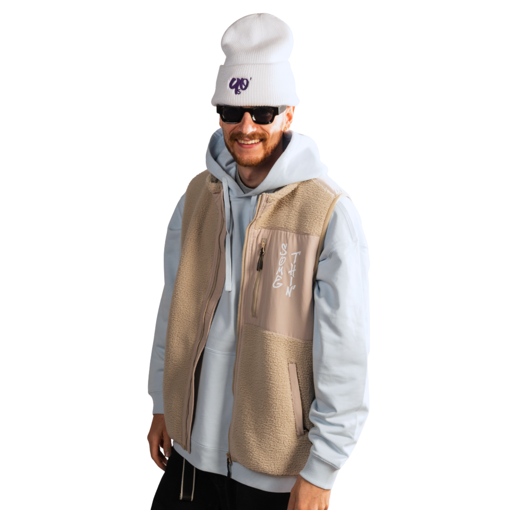 Streetwear Hip Hop 90s Throwback Sherpa Gilet Front