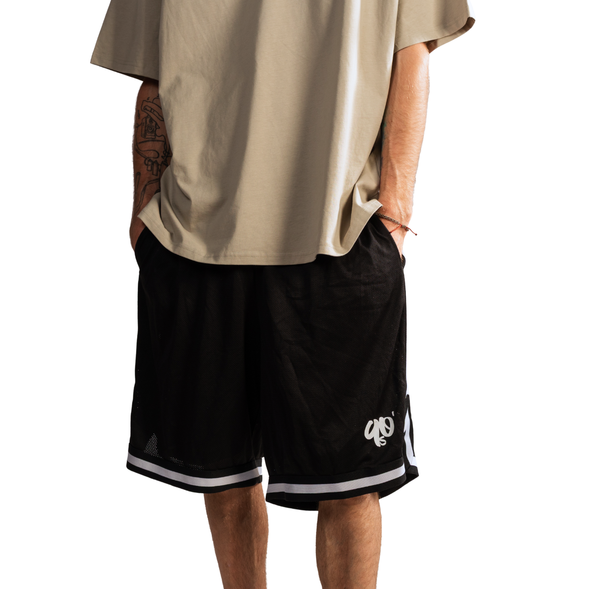 Streetwear Hip Hop 90s Court Mesh Basketball Shorts Front