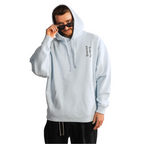 Streetwear Hip Hop Hoodie Concrete 90 ice blue front
